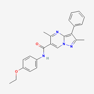 molecular formula C23H22N4O2 B11465412 N-(4-ethoxyphenyl)-2,5-dimethyl-3-phenylpyrazolo[1,5-a]pyrimidine-6-carboxamide 