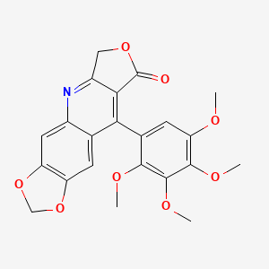 molecular formula C22H19NO8 B11465417 9-(2,3,4,5-tetramethoxyphenyl)[1,3]dioxolo[4,5-g]furo[3,4-b]quinolin-8(6H)-one 