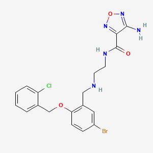 4-amino-N-[2-({5-bromo-2-[(2-chlorobenzyl)oxy]benzyl}amino)ethyl]-1,2,5-oxadiazole-3-carboxamide