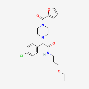 2-(4-chlorophenyl)-N-(3-ethoxypropyl)-2-[4-(furan-2-ylcarbonyl)piperazin-1-yl]acetamide