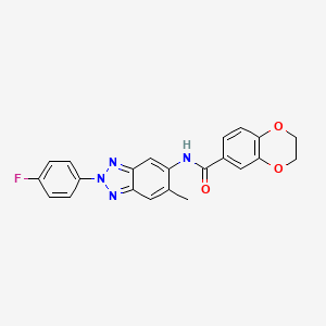 N-[2-(4-fluorophenyl)-6-methyl-2H-benzotriazol-5-yl]-2,3-dihydro-1,4-benzodioxine-6-carboxamide