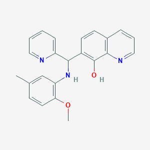 molecular formula C23H21N3O2 B11465469 7-{[(2-Methoxy-5-methylphenyl)amino](pyridin-2-yl)methyl}quinolin-8-ol 