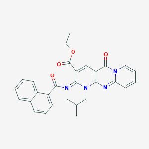 ethyl 7-(2-methylpropyl)-6-(naphthalene-1-carbonylimino)-2-oxo-1,7,9-triazatricyclo[8.4.0.03,8]tetradeca-3(8),4,9,11,13-pentaene-5-carboxylate