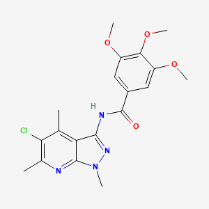 molecular formula C19H21ClN4O4 B11465492 N-(5-chloro-1,4,6-trimethyl-1H-pyrazolo[3,4-b]pyridin-3-yl)-3,4,5-trimethoxybenzamide 