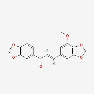 molecular formula C18H14O6 B11465495 1-(2H-1,3-Benzodioxol-5-yl)-3-(7-methoxy-2H-1,3-benzodioxol-5-yl)prop-2-en-1-one 