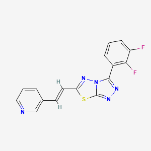 molecular formula C16H9F2N5S B11465504 3-[2-[3-(2,3-Difluorophenyl)-[1,2,4]triazolo[3,4-b][1,3,4]thiadiazol-6-yl]ethenyl]pyridine 