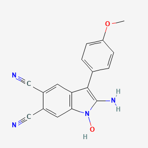 2-amino-1-hydroxy-3-(4-methoxyphenyl)-1H-indole-5,6-dicarbonitrile