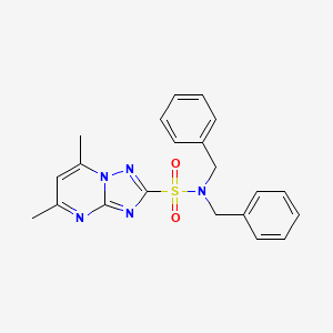 molecular formula C21H21N5O2S B11465511 N,N-dibenzyl-5,7-dimethyl[1,2,4]triazolo[1,5-a]pyrimidine-2-sulfonamide 