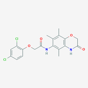 molecular formula C19H18Cl2N2O4 B11465515 2-(2,4-dichlorophenoxy)-N-(5,7,8-trimethyl-3-oxo-3,4-dihydro-2H-1,4-benzoxazin-6-yl)acetamide 