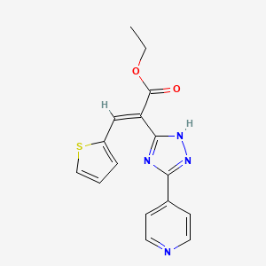 ethyl (2E)-2-[3-(pyridin-4-yl)-1H-1,2,4-triazol-5-yl]-3-(thiophen-2-yl)prop-2-enoate