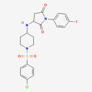 3-({1-[(4-Chlorophenyl)sulfonyl]piperidin-4-yl}amino)-1-(4-fluorophenyl)pyrrolidine-2,5-dione