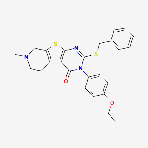 5-benzylsulfanyl-4-(4-ethoxyphenyl)-11-methyl-8-thia-4,6,11-triazatricyclo[7.4.0.02,7]trideca-1(9),2(7),5-trien-3-one