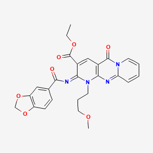 ethyl 6-(1,3-benzodioxole-5-carbonylimino)-7-(3-methoxypropyl)-2-oxo-1,7,9-triazatricyclo[8.4.0.03,8]tetradeca-3(8),4,9,11,13-pentaene-5-carboxylate