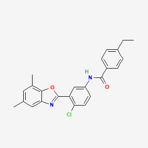 N-[4-chloro-3-(5,7-dimethyl-1,3-benzoxazol-2-yl)phenyl]-4-ethylbenzamide