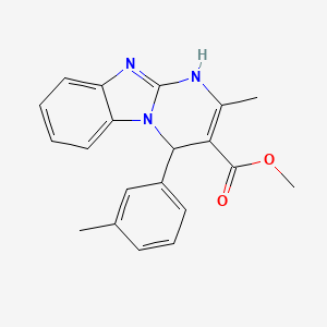 molecular formula C20H19N3O2 B11465609 Methyl 2-methyl-4-(3-methylphenyl)-1,4-dihydropyrimido[1,2-a]benzimidazole-3-carboxylate 