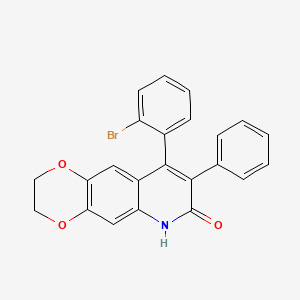 molecular formula C23H16BrNO3 B11465621 9-(2-bromophenyl)-8-phenyl-2,3-dihydro[1,4]dioxino[2,3-g]quinolin-7(6H)-one 