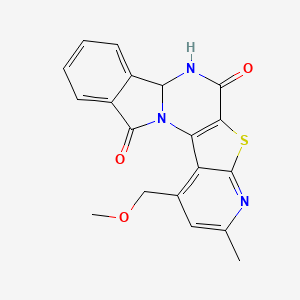 molecular formula C19H15N3O3S B11465671 4-(methoxymethyl)-6-methyl-9-thia-1,7,12-triazapentacyclo[11.7.0.02,10.03,8.014,19]icosa-2(10),3,5,7,14,16,18-heptaene-11,20-dione 