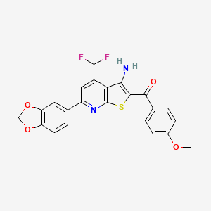 [3-Amino-6-(1,3-benzodioxol-5-yl)-4-(difluoromethyl)thieno[2,3-b]pyridin-2-yl](4-methoxyphenyl)methanone