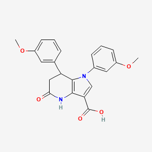 molecular formula C22H20N2O5 B11465695 1,7-bis(3-methoxyphenyl)-5-oxo-4,5,6,7-tetrahydro-1H-pyrrolo[3,2-b]pyridine-3-carboxylic acid 