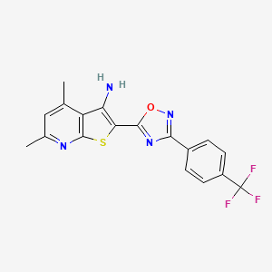 4,6-Dimethyl-2-{3-[4-(trifluoromethyl)phenyl]-1,2,4-oxadiazol-5-yl}thieno[2,3-b]pyridin-3-amine