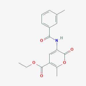 ethyl 6-methyl-3-{[(3-methylphenyl)carbonyl]amino}-2-oxo-2H-pyran-5-carboxylate