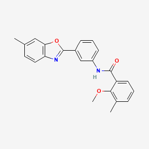 2-methoxy-3-methyl-N-[3-(6-methyl-1,3-benzoxazol-2-yl)phenyl]benzamide