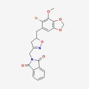 2-({5-[(6-bromo-7-methoxy-1,3-benzodioxol-5-yl)methyl]-4,5-dihydro-1,2-oxazol-3-yl}methyl)-1H-isoindole-1,3(2H)-dione