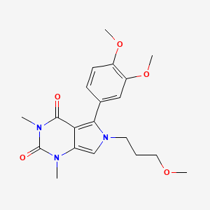 molecular formula C20H25N3O5 B11465751 5-(3,4-dimethoxyphenyl)-6-(3-methoxypropyl)-1,3-dimethyl-1H-pyrrolo[3,4-d]pyrimidine-2,4(3H,6H)-dione 