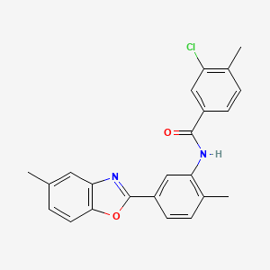 3-chloro-4-methyl-N-[2-methyl-5-(5-methyl-1,3-benzoxazol-2-yl)phenyl]benzamide