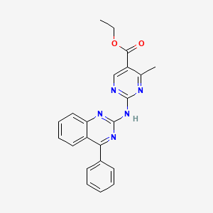 Ethyl 4-methyl-2-[(4-phenylquinazolin-2-yl)amino]pyrimidine-5-carboxylate