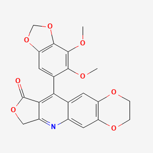 molecular formula C22H17NO8 B11465795 10-(6,7-dimethoxy-1,3-benzodioxol-5-yl)-2,3-dihydro[1,4]dioxino[2,3-g]furo[3,4-b]quinolin-9(7H)-one 