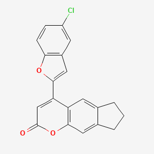 molecular formula C20H13ClO3 B11465802 4-(5-Chloro-1-benzofuran-2-yl)-6H,7H,8H-cyclopenta[g]chromen-2-one 