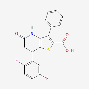 molecular formula C20H13F2NO3S B11465818 7-(2,5-Difluorophenyl)-5-oxo-3-phenyl-4,5,6,7-tetrahydrothieno[3,2-b]pyridine-2-carboxylic acid 