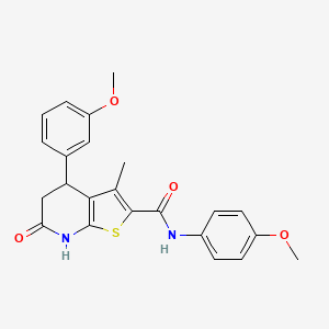 molecular formula C23H22N2O4S B11465837 4-(3-methoxyphenyl)-N-(4-methoxyphenyl)-3-methyl-6-oxo-4,5,6,7-tetrahydrothieno[2,3-b]pyridine-2-carboxamide 