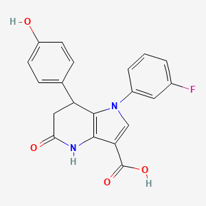 1-(3-fluorophenyl)-5-hydroxy-7-(4-hydroxyphenyl)-6,7-dihydro-1H-pyrrolo[3,2-b]pyridine-3-carboxylic acid