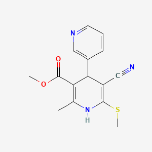 molecular formula C15H15N3O2S B11465882 Methyl 5'-cyano-2'-methyl-6'-(methylsulfanyl)-1',4'-dihydro-3,4'-bipyridine-3'-carboxylate 