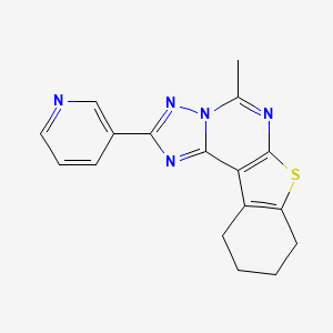 molecular formula C17H15N5S B11465889 5-Methyl-2-(3-pyridyl)-8,9,10,11-tetrahydro[1]benzothieno[3,2-e][1,2,4]triazolo[1,5-c]pyrimidine 