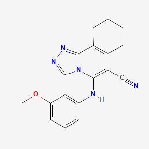 molecular formula C18H17N5O B11465905 5-[(3-Methoxyphenyl)amino]-7H,8H,9H,10H-[1,2,4]triazolo[3,4-a]isoquinoline-6-carbonitrile 