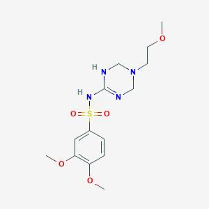 3,4-dimethoxy-N-(5-(2-methoxyethyl)-1,4,5,6-tetrahydro-1,3,5-triazin-2-yl)benzenesulfonamide