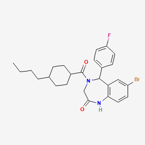 molecular formula C26H30BrFN2O2 B11465940 7-bromo-4-(4-butylcyclohexanecarbonyl)-5-(4-fluorophenyl)-4,5-dihydro-1H-benzo[e][1,4]diazepin-2(3H)-one 