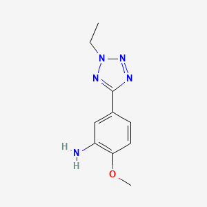 molecular formula C10H13N5O B11465962 Benzenamine, 5-(2-ethyl-2H-1,2,3,4-tetrazol-5-yl)-2-methoxy- 