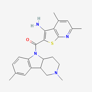 (3-amino-4,6-dimethylthieno[2,3-b]pyridin-2-yl)(2,8-dimethyl-1,2,3,4,4a,9b-hexahydro-5H-pyrido[4,3-b]indol-5-yl)methanone