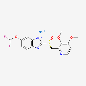 molecular formula C₁₆H₁₄F₂N₃NaO₄S B1146597 (S)-6-(二氟甲氧基)-2-(((3,4-二甲氧基吡啶-2-基)甲基)亚磺酰基)苯并[d]咪唑-1-化钠 CAS No. 160488-53-9