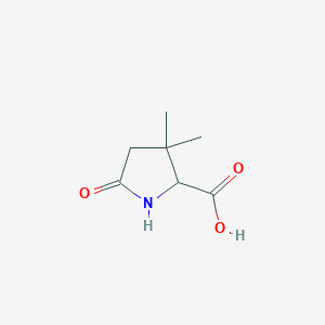molecular formula C7H11NO3 B1146598 3,3-二甲基-5-氧代吡咯烷-2-羧酸 CAS No. 141978-97-4