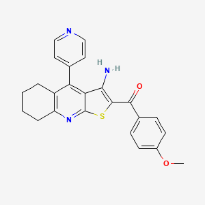 [3-Amino-4-(pyridin-4-yl)-5,6,7,8-tetrahydrothieno[2,3-b]quinolin-2-yl](4-methoxyphenyl)methanone