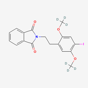 molecular formula C₁₈H₁₀D₆INO₄ B1146599 N-[2-(2,5-二甲氧基-4-碘苯基)乙基]苯二甲酰亚胺-d6 CAS No. 951400-21-8