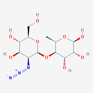 molecular formula C12H21N3O9 B114660 (2R,3R,4S,5R,6S)-5-[(2S,3S,4R,5S,6R)-3-azido-4,5-dihydroxy-6-(hydroxymethyl)oxan-2-yl]oxy-6-methyloxane-2,3,4-triol CAS No. 145621-07-4