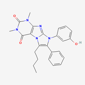 molecular formula C25H25N5O3 B11466000 6-butyl-8-(3-hydroxyphenyl)-1,3-dimethyl-7-phenyl-1H-imidazo[2,1-f]purine-2,4(3H,8H)-dione 