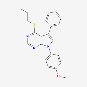 7-(4-methoxyphenyl)-5-phenyl-4-(propylsulfanyl)-7H-pyrrolo[2,3-d]pyrimidine