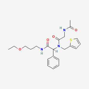 N~2~-acetyl-N-{2-[(3-ethoxypropyl)amino]-2-oxo-1-phenylethyl}-N-(thiophen-2-ylmethyl)glycinamide